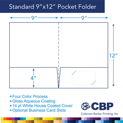 Custom Pocket Folders Printing, Business Presentation & Marketing Folders, 9" x 12"